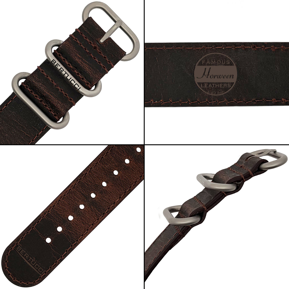 242BD DuraForm ™ Alpina Brown Horween® Leather Band w/ matte