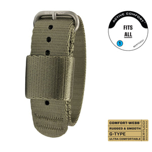 #271 - Field Drab Comfort-Webb™ webbing band w/ matte hardware, 3/4" - 19 mm size for A-1 & C-1 Cases