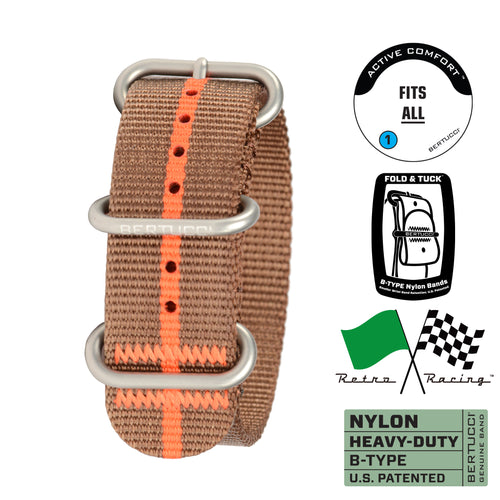 #100 - Retro Racing™ Imola Bronze & Orange w/ matte hardware, 7/8