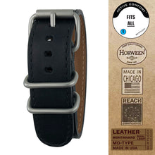 #10MD - Obsidian Black Predator Horween leather w/ matte hardware, 7/8" - 22 mm size for A-2, A-3, A-6, A-7 & D-3 Cases