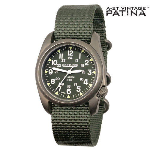 Certified Pre-Owned #12030VP A-2T Vintage™ Patina - Marine Green dial w/ Defender Drab™ Nylon band, Original MSRP: $245