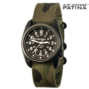 Certified Pre-Owned #12033VP A-2T Vintage™ Patina - Black dial w/ Multicam webbing band, Original MSRP: $245