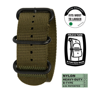 #127B - Defender Olive™ w/ black hardware, 1" - 26 mm size for A-4, A-5 & E-1 Cases