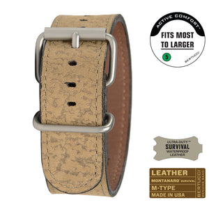 #153M - Coyote Survival™ leather w/ matte hardware, 1" - 26 mm size for A-4 & A-5 Cases