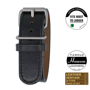 #156M - Apex Black™ Horween® leather w/ matte hardware, 7/8" - 22 mm size for A-2, A-3, A-6, D-1, D-3 & B-1 Cases