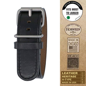 #156H - Apex Black Horween® Chomexcel w/ matte hardware, 7/8" - 22 mm size for A-2, A-3, A-6 & B-1, D-1, D-3 Cases