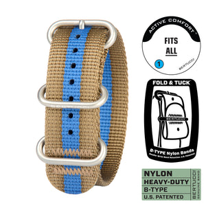 #162 - Coyote / Blue Pro-Stripe™ w/ matte hardware, 7/8" - 22 mm size for A-2, A-3, A-6 & B-1 Cases