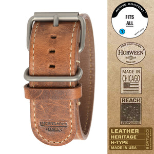#198H - American Heritage Tan Horween® w/ matte hardware, 1" - 26 mm size for A-4 & A-5 Cases