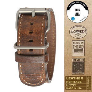 #206H - Nut Brown Horween® w/ matte hardware, 1" - 26 mm size for A-4 & A-5 Cases