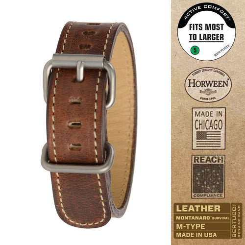 #218M - Nut Brown™ Horween® leather w/ matte hardware, 3/4