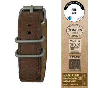 #228MD - Nut Brown™ Horween® leather w/ matching stitch, matte hardware, 7/8" - 22 mm size for A-2, A-3, A-6, D-1, D-3 & B-1 Cases
