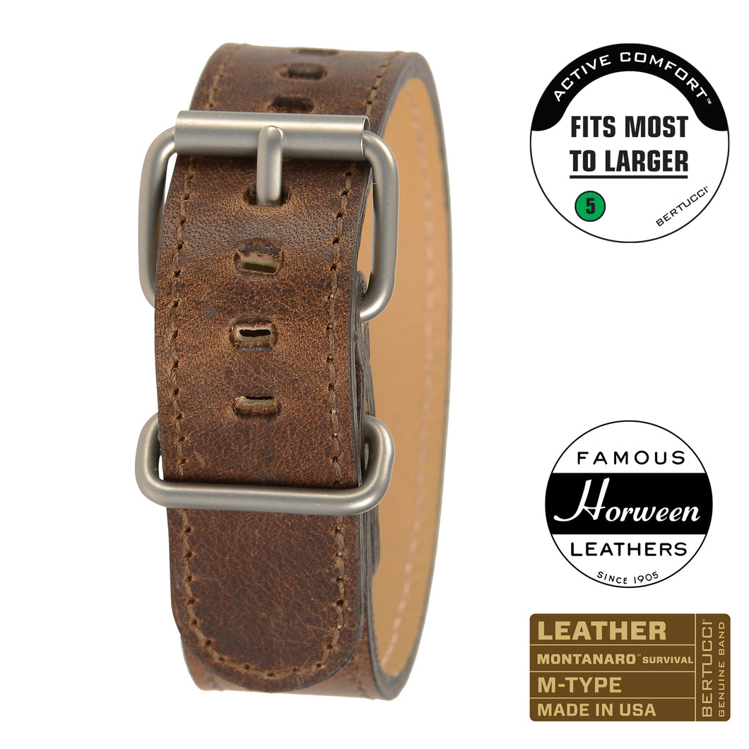 #228M - Nut Brown™ Horween® leather w/ matte hardware, 7/8