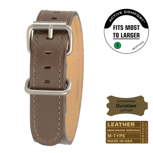 #229M - Dark Brown Mountaineer Duration™ leather w/ matte hardware, 3/4