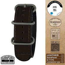 #242BD DuraForm ™ Alpina Brown Horween® Leather Band w/ matte hardware, 7/8" - 22 mm size for A-2, A-3, A-6, D-1, D-3 & B-1 Cases