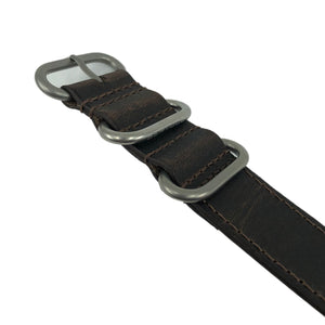 #242BD DuraForm ™ Alpina Brown Horween® Leather Band w/ matte hardware, 7/8" - 22 mm size for A-2, A-3, A-6, D-1, D-3 & B-1 Cases