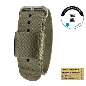 #261 - Field Drab Comfort-Webb™ webbing band w/ matte hardware, 7/8" - 22 mm size for A-2, A-3, A-6, B-1, D-3 Cases