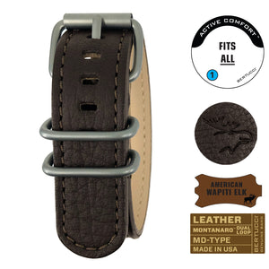 #280MD - Scoria Brown Wapiti Elk w/ matte hardware, 7/8" - 22 mm size for A-2, A-3, A-6, A-7, B-1 & D-3 Cases