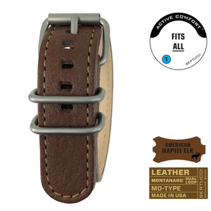#281MD - Wyoming Brown Wapiti Elk w/ matte hardware, 7/8" - 22 mm size for A-2, A-3, A-6 & B-1 Cases