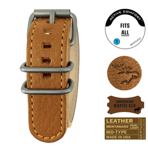 #281MD - Wyoming Tan Wapiti Elk w/ matte hardware, 7/8" - 22 mm size for A-2, A-3, A-6, A-7, B-1 & D-3 Cases