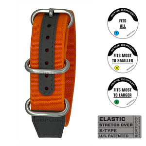 #338 - Expedition Orange™ w/ leather reinforcements, matte hardware, 7/8" - 22 mm size for A-2, A-3, A-6 & B-1 Cases