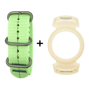 #357PG B-Type Nylon Band + Pro-Guard™ combination - Glow with Vintage Drab/Glow