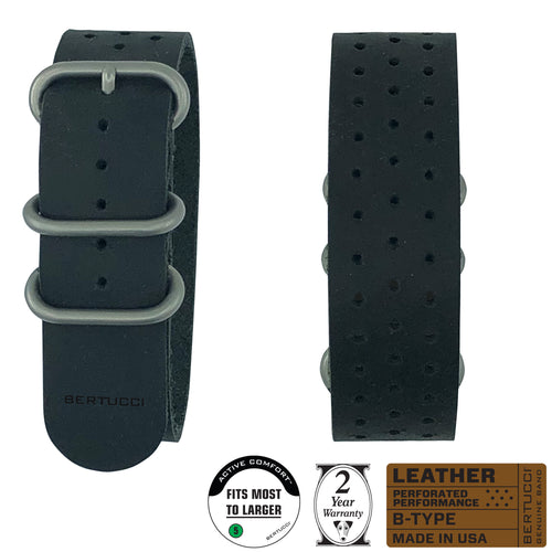 #372BP Basalt Black Field Leather™ w/ matte hardware, 7/8