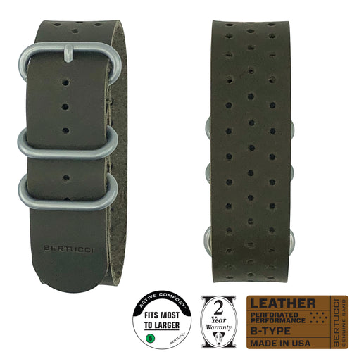 #373BP Greenstone Field Leather™ w/ matte hardware, 7/8