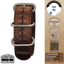 #378BD DuraForm ™ Field Brown Horween® Leather Band w/ matte hardware, 7/8" - 22 mm size for A-2, A-3, A-6, A-7 & D-3 Cases