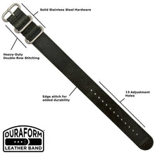 #379BD DuraForm ™ Defender Olive Horween® Leather Band w/ matte hardware, 7/8" - 22 mm size for A-2, A-3, A-6, A-7, & D-3 Cases