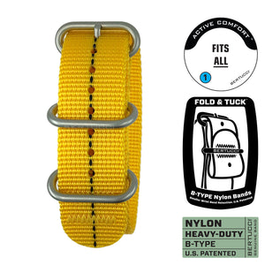#382 - Pro-Yellow w/ Black Dashline™ w/ matte hardware, 7/8" - 22 mm size for A-2, A-3, A-6, B-1, D-3 Cases