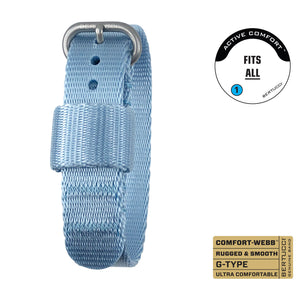 #402 - Aquamarine Comfort-Webb™ webbing band w/ matte hardware, 5/8" - 17 mm size for M-1 & M-2 Cases