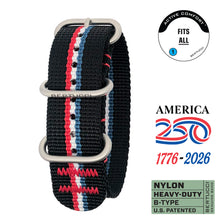 #426 - USA Stripe - Black w/ matte hardware, 7/8" - 22 mm size for A-2, A-3, A-6, A-7, D-3 Cases