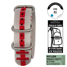 #436 - Silver / Scarlet Super Dash Line™ w/ matte hardware, 7/8" - 22 mm size for A-2, A-3, A-6, A-7 & D-3 Cases