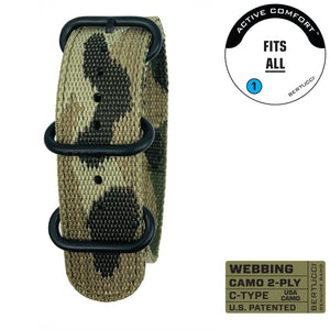 #64MCB - Multicam w/ black hardware, 7/8" - 22 mm size for A-2, A-3, A-6, B-1, D-3 Cases