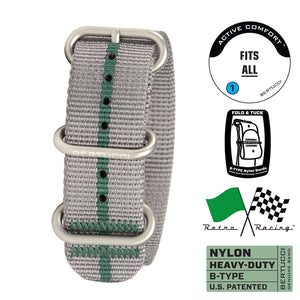 #98 - Retro Racing™ Silverstone Gray & British Racing Green w/ matte hardware, 7/8" - 22 mm size for A-2, A-3, A-6, B-1, D-3 Cases