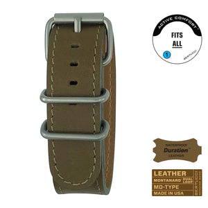 #9MD - Olive Brown Duration™ leather w/ matte hardware, 7/8" - 22 mm size for A-2, A-3, A-6 & B-1 Cases