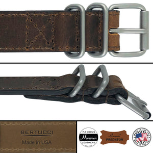 #9MD - Flint Brown Predator Horween leather w/ matte hardware, 7/8" - 22 mm size for A-2, A-3, A-6, A-7 & D-3 Cases