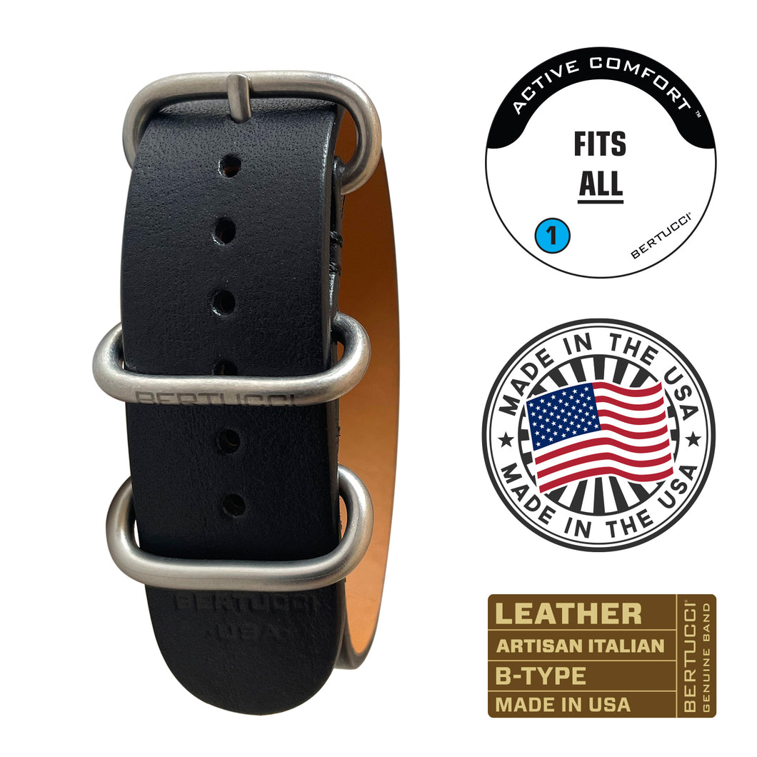 #384 – Nero Black Artisan Italian Leather, 7/8