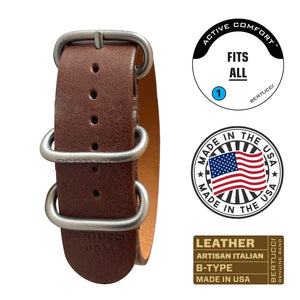 #385 – Tuscan Brown Artisan Italian Leather, 7/8" - 22 mm size for A-2, A-3, A-6 & D-3 Cases