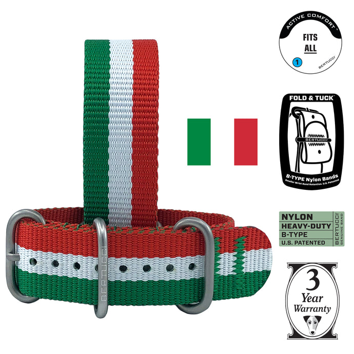 #409 - Flags Of Our Family™ Italy Stripe w/ matte hardware, 7/8