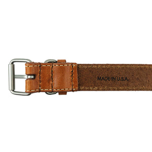 #391H - Scotch Edge Stitch Veg. Tanned Leather Band w/ matte hardware, 7/8" - 22 mm size for A-2, A-3, A-6, D-1, D-3 & B-1 Cases