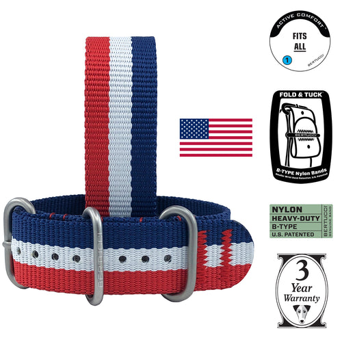 #161 - Flags Of Our Family™ USA Stripe w/ matte hardware, 7/8