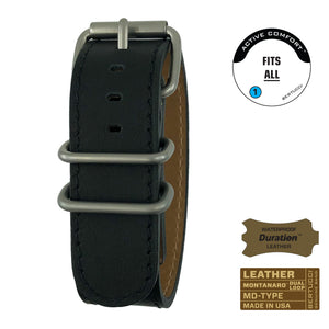 #10MD - Black Duration™ leather w/ matte hardware, 7/8" - 22 mm size for A-2, A-3, A-6 & B-1 Cases