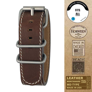 #126MD - Nut Brown™ Horween® leather w/ matte hardware, 7/8" - 22 mm size for A-2, A-3, A-6 & B-1, D-1, D-3 Cases