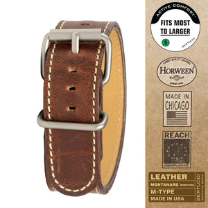 #126M - Nut Brown™ Horween® w/ matte hardware, 7/8" - 22 mm size for A-2, A-3, A-6 & B-1, D-1, D-3 Cases